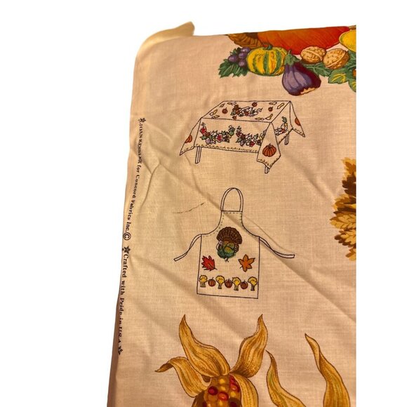 American Harvest Appliques Fabric Panel - Thanksgiving Decor Quilting & Crafts - Picture 4 of 8